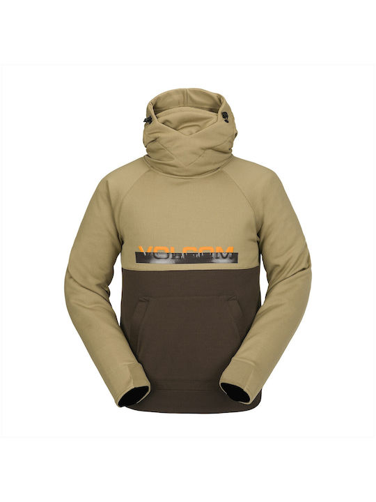 Volcom Hydro Riding Hanorac pentru bărbați cu glugă și buzunare Dark Khaki