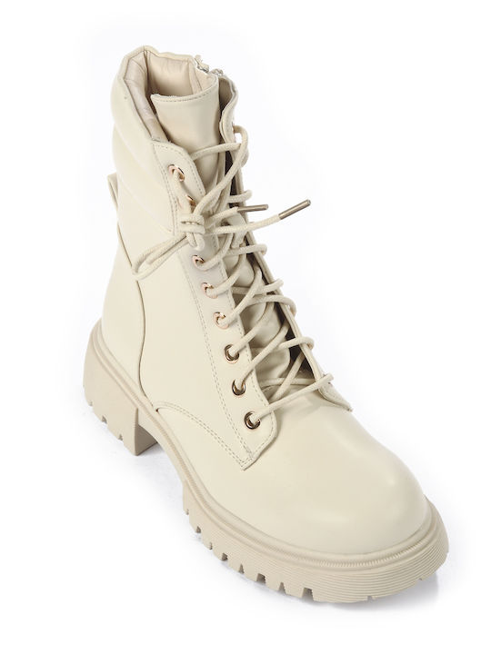 Fshoes Damen Knöchelstiefel Beige