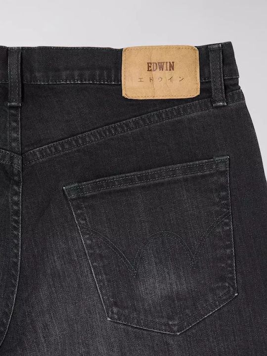 Ανδρικό Παντελόνι Τζιν με Regular Tapered Εφαρμογή Black