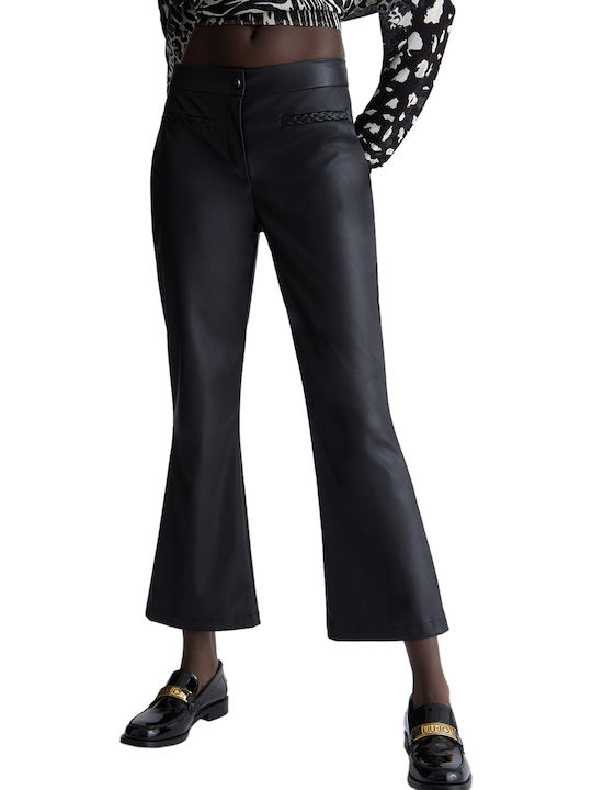Damen Stoff Hose Schlag Nero