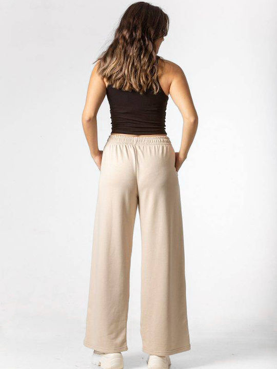 Women's Fabric Trousers with Elastic Black