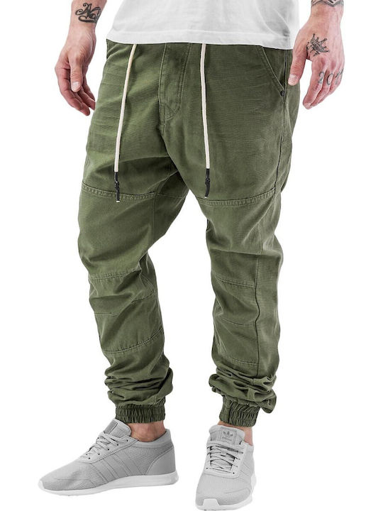 Just Rhyse Men's Trousers Chino in Loose Fit Olive.