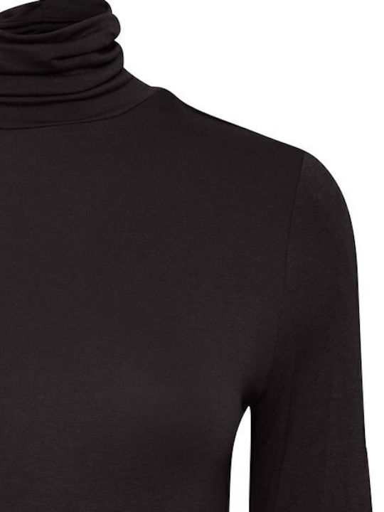 Women's Blouse Long Sleeve Turtleneck Black