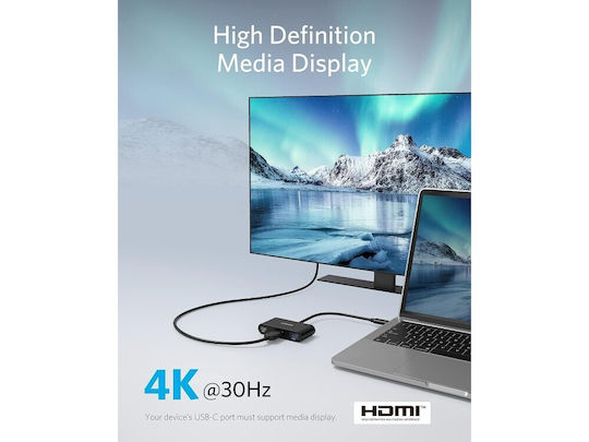 Anker PowerExpand USB-C Docking Station με HDMI 4K PD Μαύρο