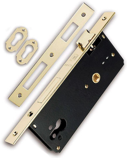 Martin Recessed Lock with Cylinder and Center 45mm Gold