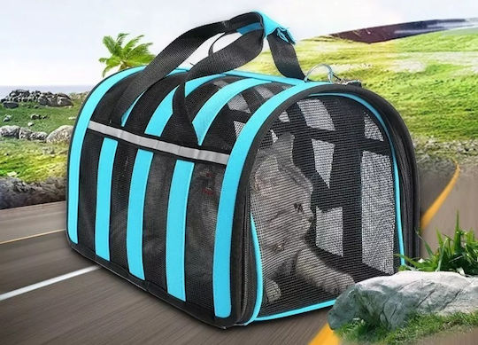 Umhängetasche für Hunde / Katzen bis 5.5kg Light Blue L25xB42xH26cm.
