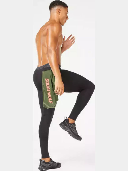 Squatwolf Men's Sports Long Leggings Black