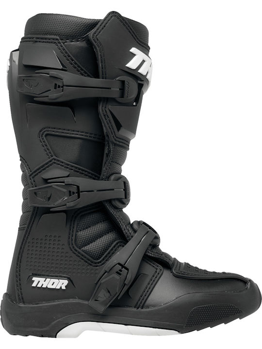 Thor MX Youth Blitz XR Leather Kid's Motocross Boots Black/White