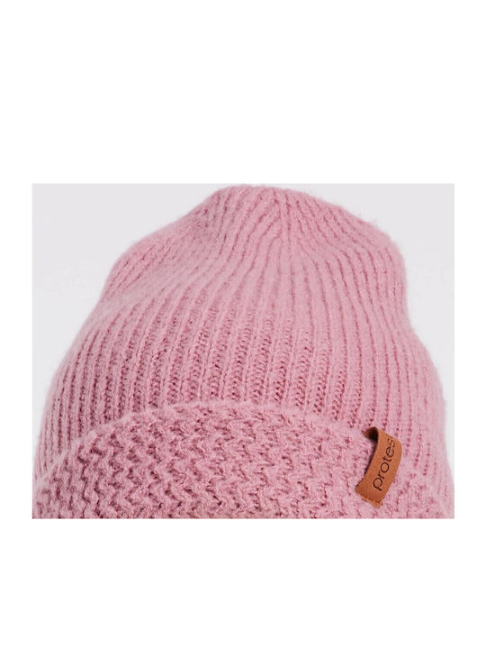 Beanie Unisex Σκούφος Πλεκτός σε Ροζ χρώμα