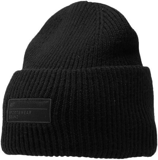 Beanie Unisex Σκούφος Πλεκτός σε Μαύρο χρώμα