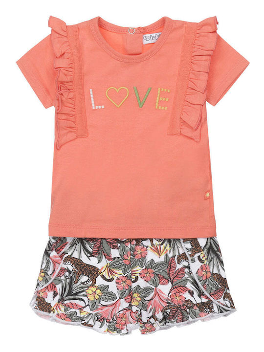 Dirkje Kids Set with Shorts Summer 2pcs Orange