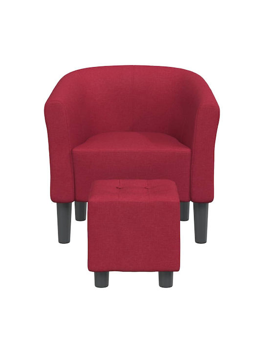 Μπάρελ Πολυθρόνα με Υποπόδιο Μπορντό 70x56x68cm