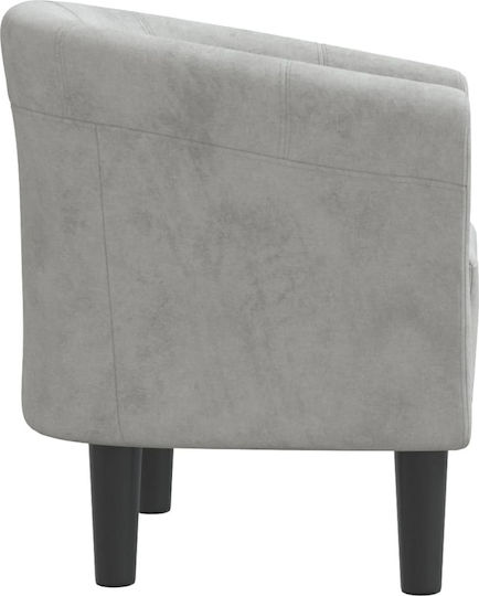 Barrel Sessel Samt Light Grey 70x56x68cm