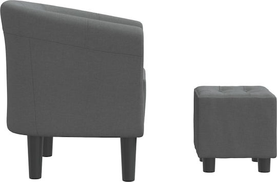 Barrel Armchair with Footstool Dark Grey 70x56x68cm