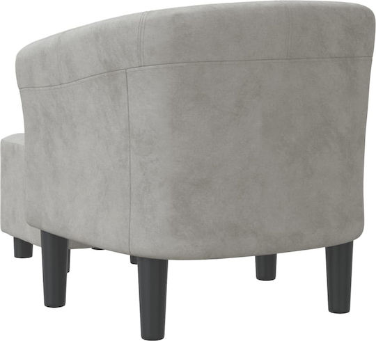 Barrel Sessel mit Fußhocker Samt Light Grey 70x56x68cm