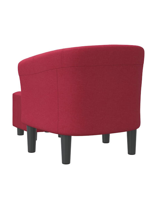 Μπάρελ Πολυθρόνα με Υποπόδιο Μπορντό 70x56x68cm