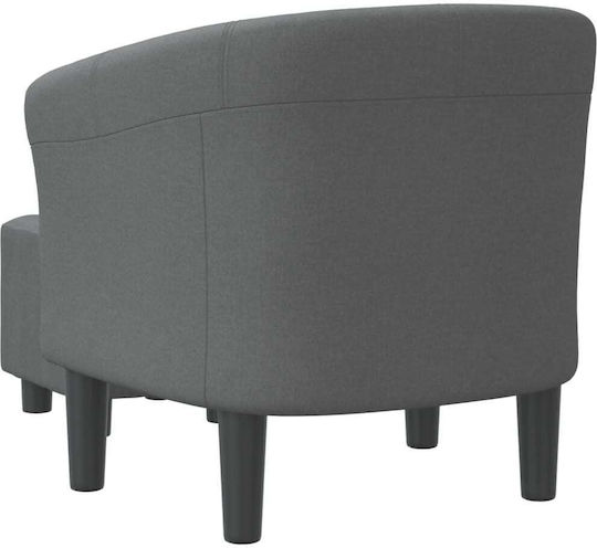 Barrel Armchair with Footstool Dark Grey 70x56x68cm