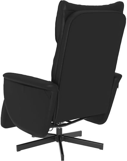 Relaxsessel Friseurwaschbecken mit Fußhocker aus Kunstleder Black 71x84x106.5cm