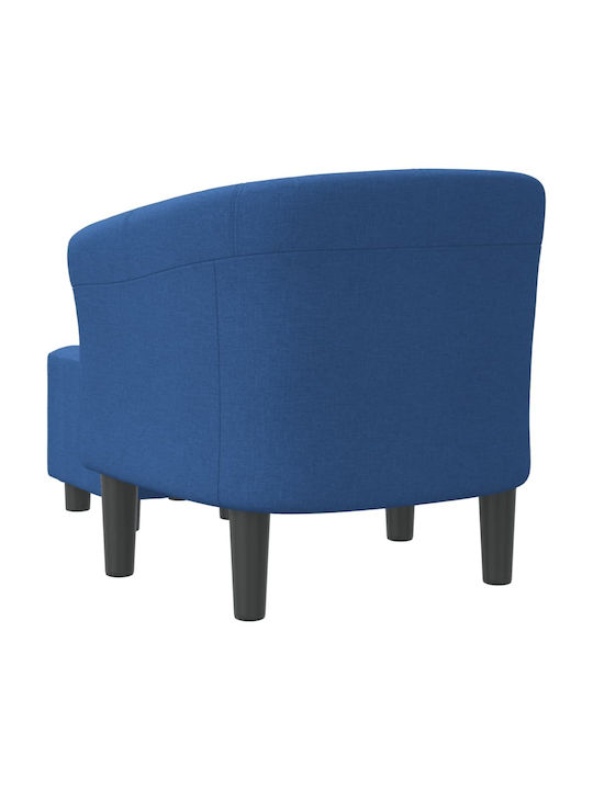 Μπάρελ Πολυθρόνα με Υποπόδιο Μπλε 70x56x68cm