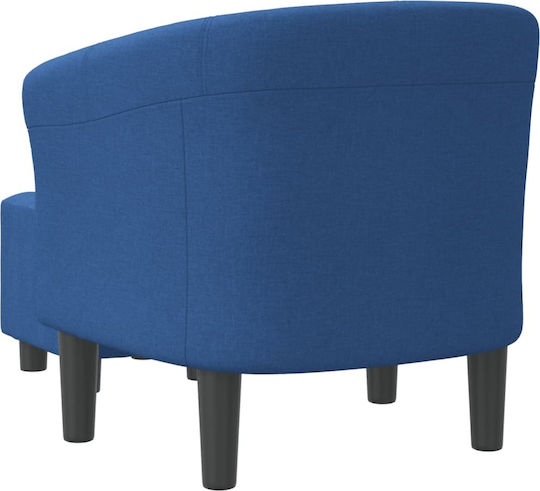Barrel Sessel mit Fußhocker Blue 70x56x68cm