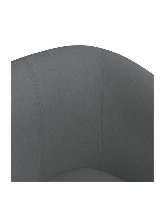 Barrel Armchair with Footstool Dark Grey 70x56x68cm