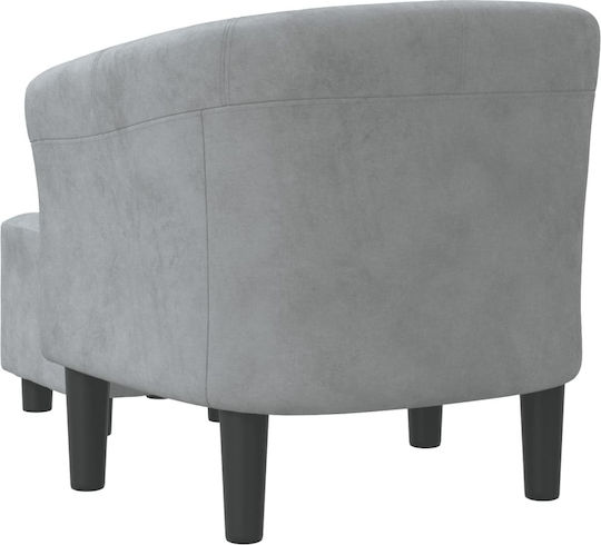 Barrel Sessel mit Fußhocker Samt Dark Grey 70x56x68cm