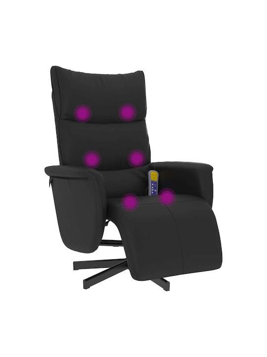 Fotoliu Relax Masaj cu Puf din Piele Ecologică Întuneric 71x84x106.5cm