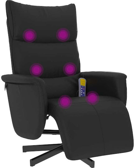 Relaxsessel Friseurwaschbecken mit Fußhocker aus Kunstleder Black 71x84x106.5cm