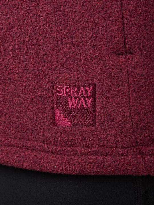 Fleece Γυναικεία Ζακέτα σε Μπορντό Χρώμα
