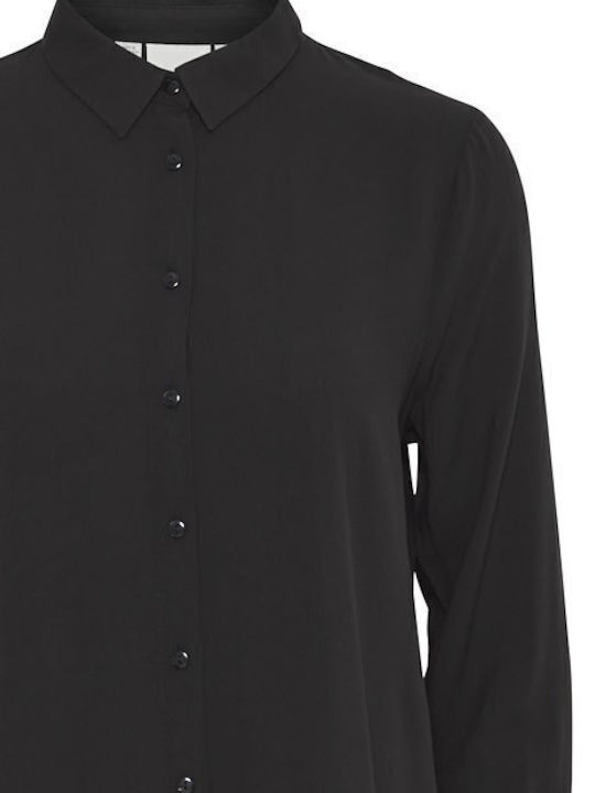 Langärmelig Damen Hemd Schwarz