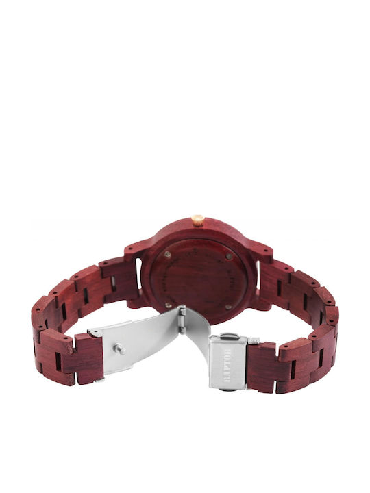 Raptor Women's Watch with Brown Wooden Bracelet