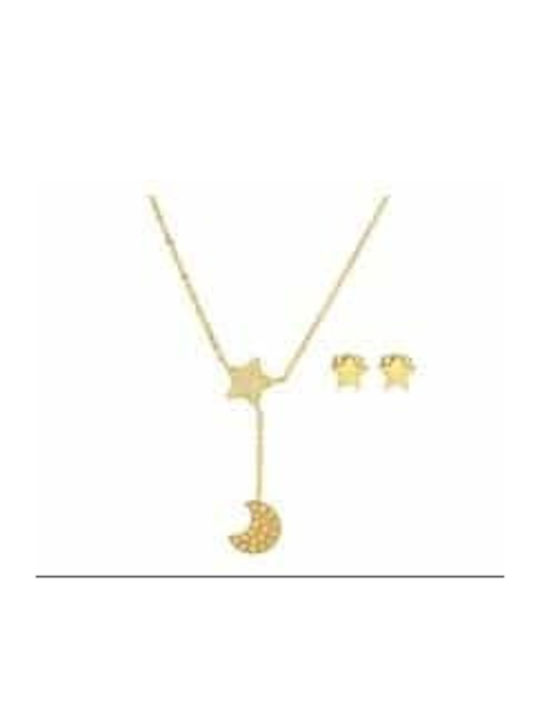 Akzent Gold Plated Set Necklace & Earrings