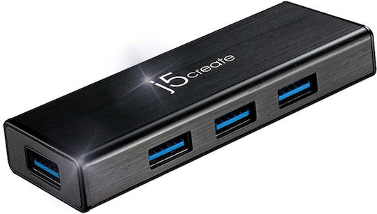J5create USB Хъб с 4 USB 3.0 Порта и USB-A Връзка
