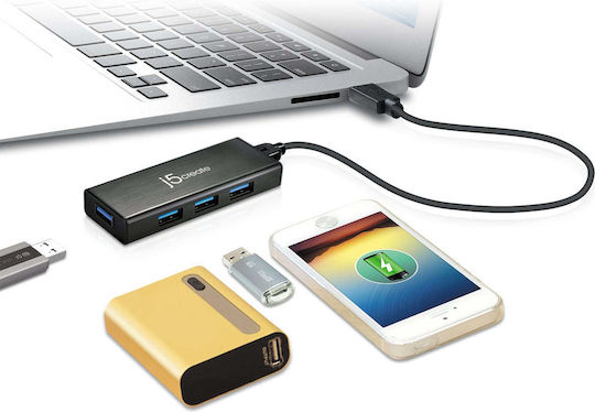 J5create USB Хъб с 4 USB 3.0 Порта и USB-A Връзка