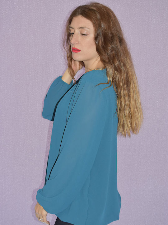 Women's Blouse Long Sleeve Petrol