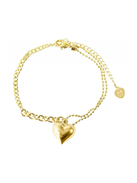 Akzent Bracelet with design Heart made of Steel Gold Plated