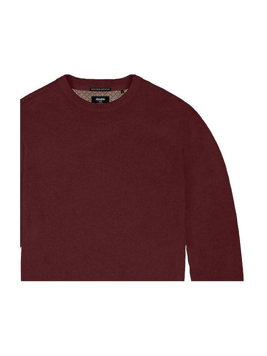 Double Men's Long Sleeve Sweater Bordeaux