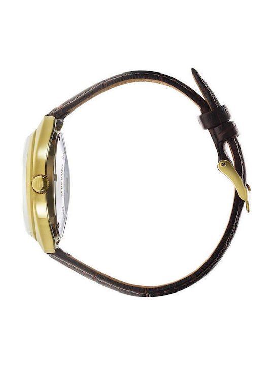 Lip Watches Lip Cdg General De Gaulle Men's Watch Battery with Brown Leather Strap