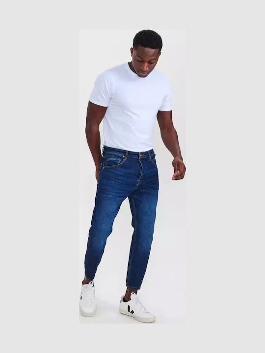 Alex Ανδρικό Παντελόνι Τζιν με Relaxed Tapered Εφαρμογή Mid Blue Denim
