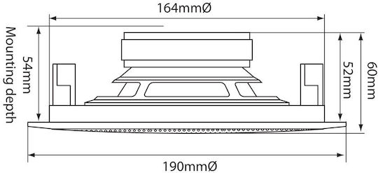 Adastra AD-RC5 Passives In der Wand Installationslautsprecher 20W Stück Weiß