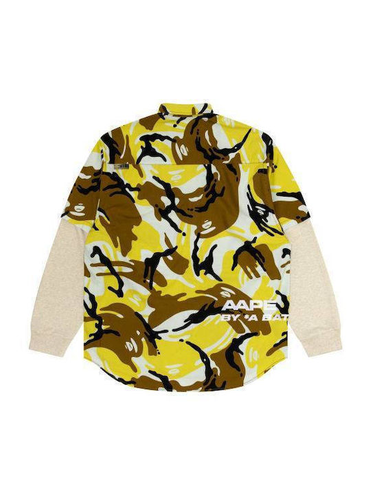 Aape By A Bathing Ape® Мъжка Риза Дълги ръкави YELLOW / GREEN