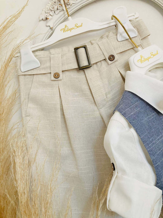 Vintage Soul Taufkleidung für Jungen Blau Anzug 6 Stück
