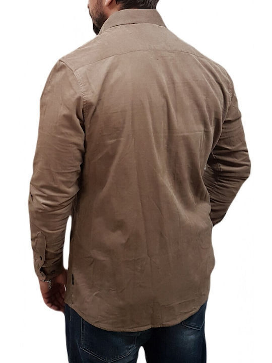 Rebase Men's Shirt Long Sleeve Corduroy BEIGE RGS-565