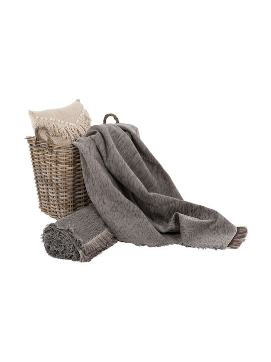HomeMarkt Dreamtopia Ριχτάρι Τριθέσιου Καναπέ Chenille 170x295εκ. Γκρί