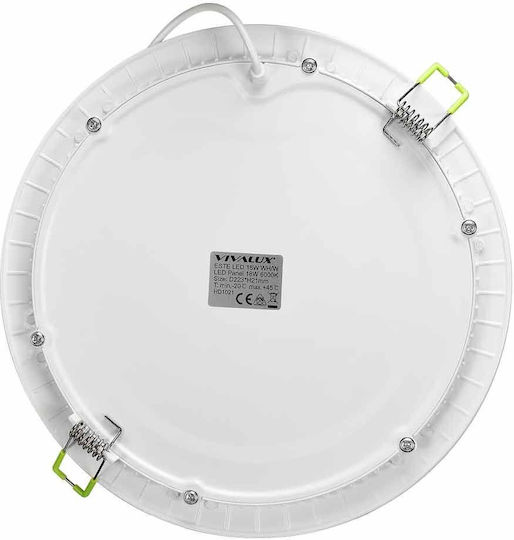 Vivalux Rund Vertieft LED Panel 18W mit Kaltweiß Licht 6000K