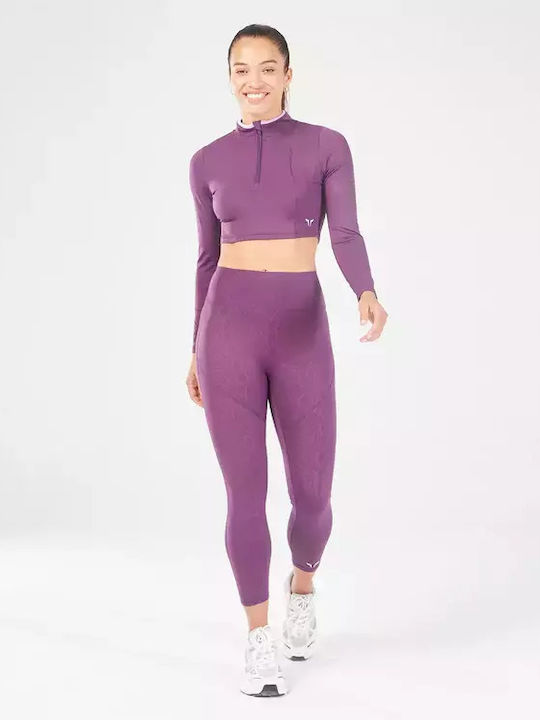 Women's Athletic Blouse Long Sleeve Purple
