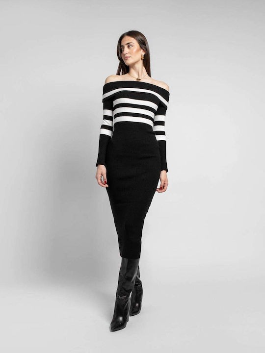 Fashioncore Women's Sweater Striped Black