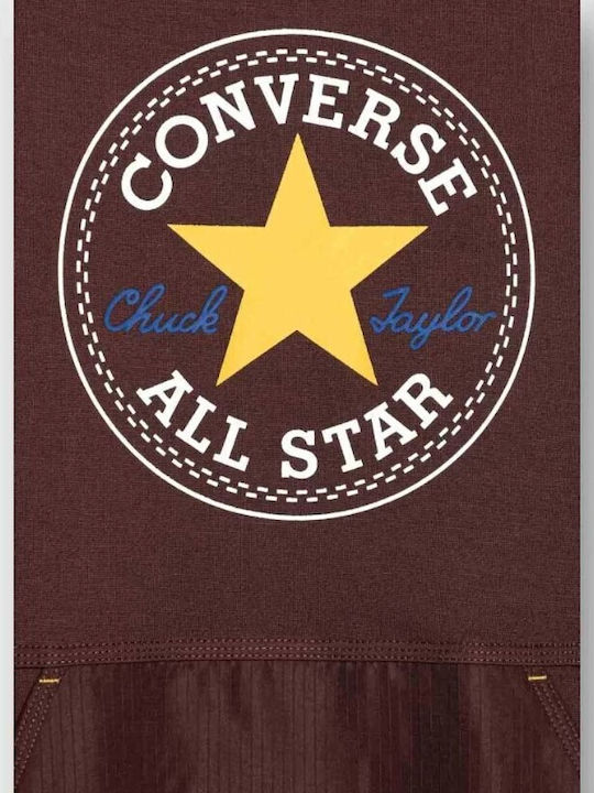 Converse Kids Sweatshirt with Hood and Pocket Brown