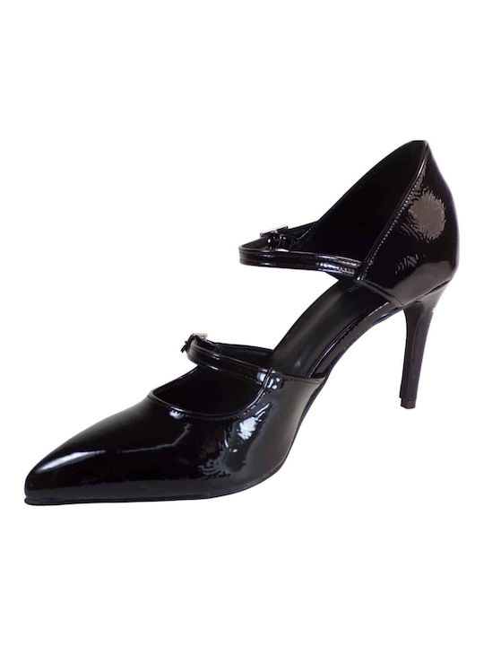 Dominique Shoes Patent Leather Black High Heels