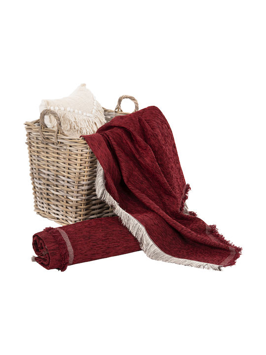 Freebox Dreamtopia Cuvertură Pentru Canapea 3 Locuri Șenilă 170x295cm Burgundy